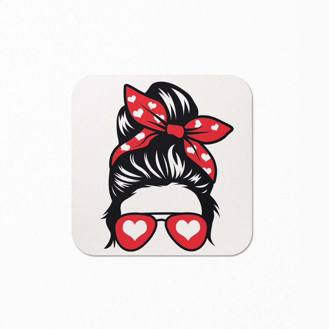 Woman Heart Print Sunglass Coaster