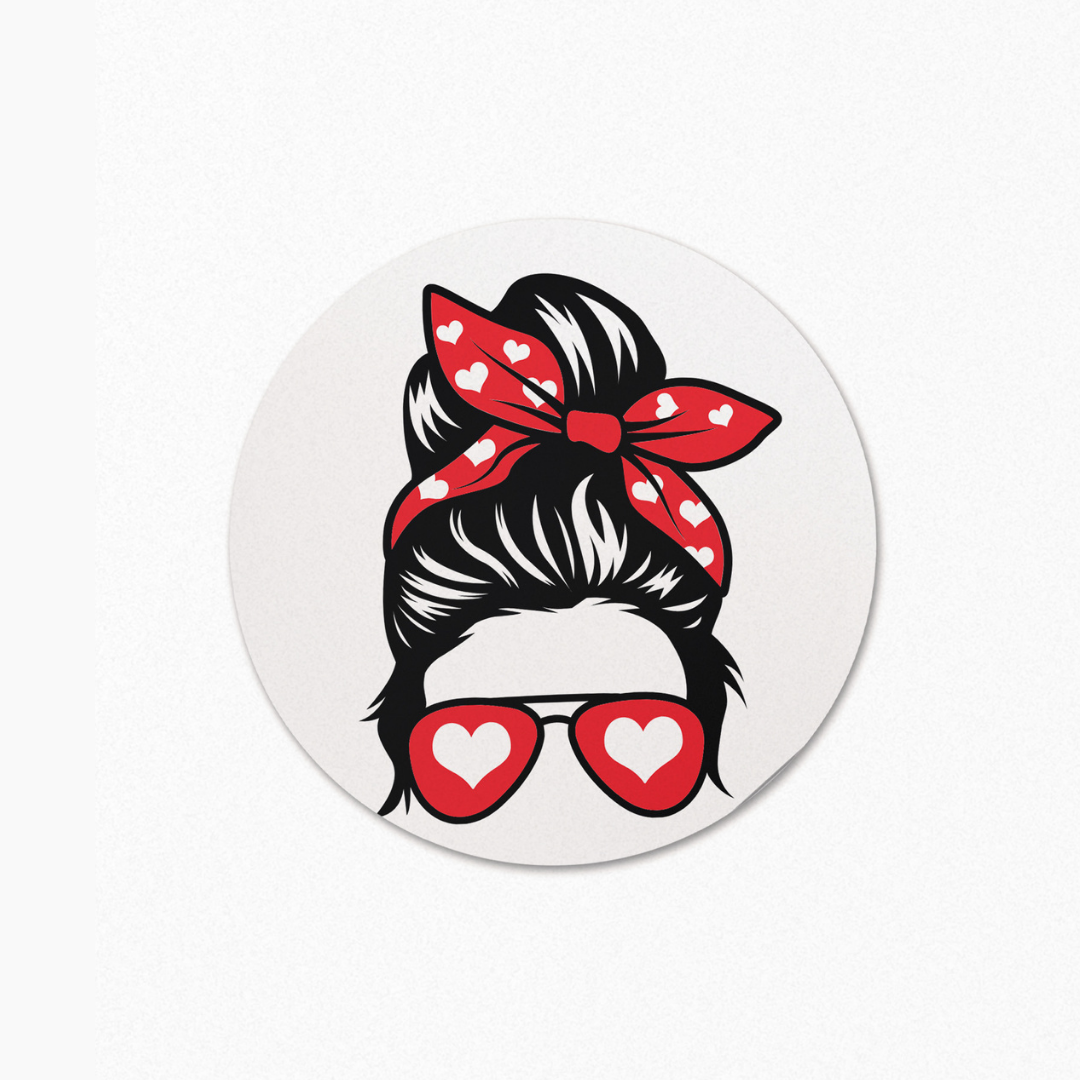 Woman Heart Print Sunglass Coaster