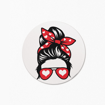 Woman Heart Print Sunglass Coaster