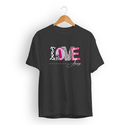 Love in Pink Typography T-Shirt