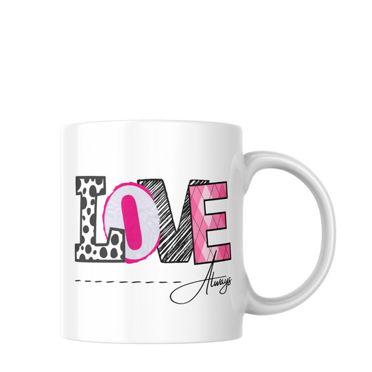 Love in Pink Typography Mug