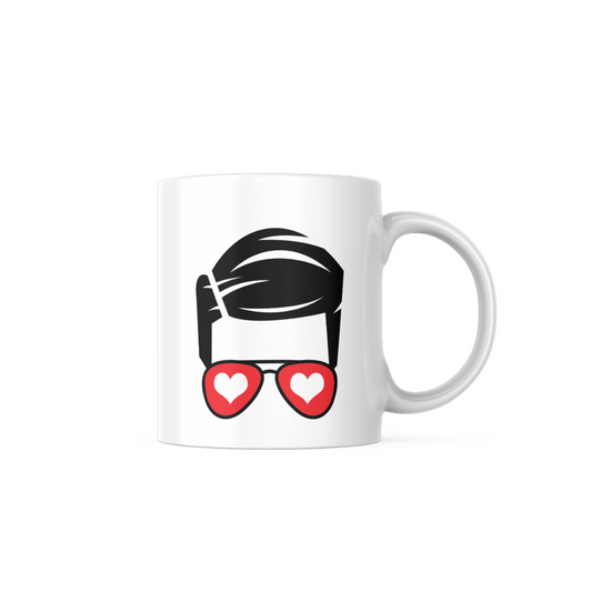 Man Heart Print Sunglasses Mug