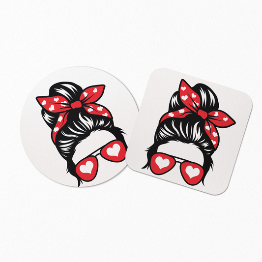 Woman Heart Print Sunglass Coaster